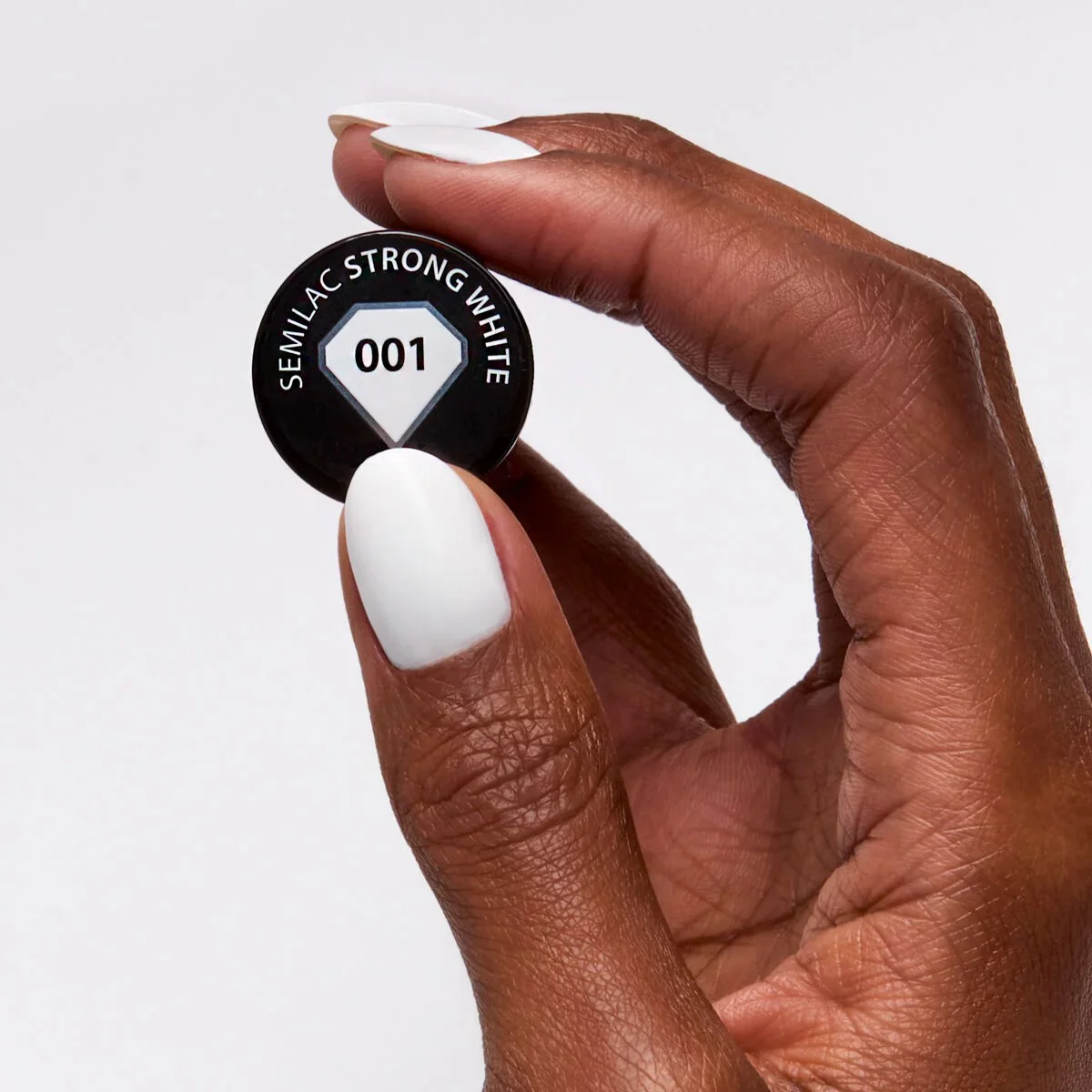 001 Strong White - Semilac Soak Off Gel / Hybrid Nail Polish - Image 3