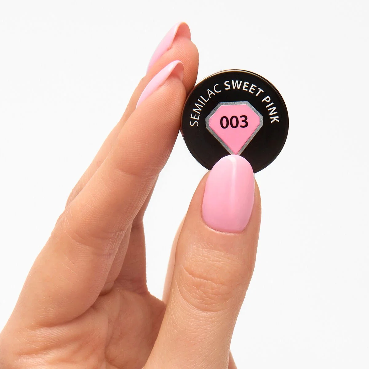 003 Sweet Pink - Semilac Soak Off Gel / Hybrid Nail Polish - Image 2
