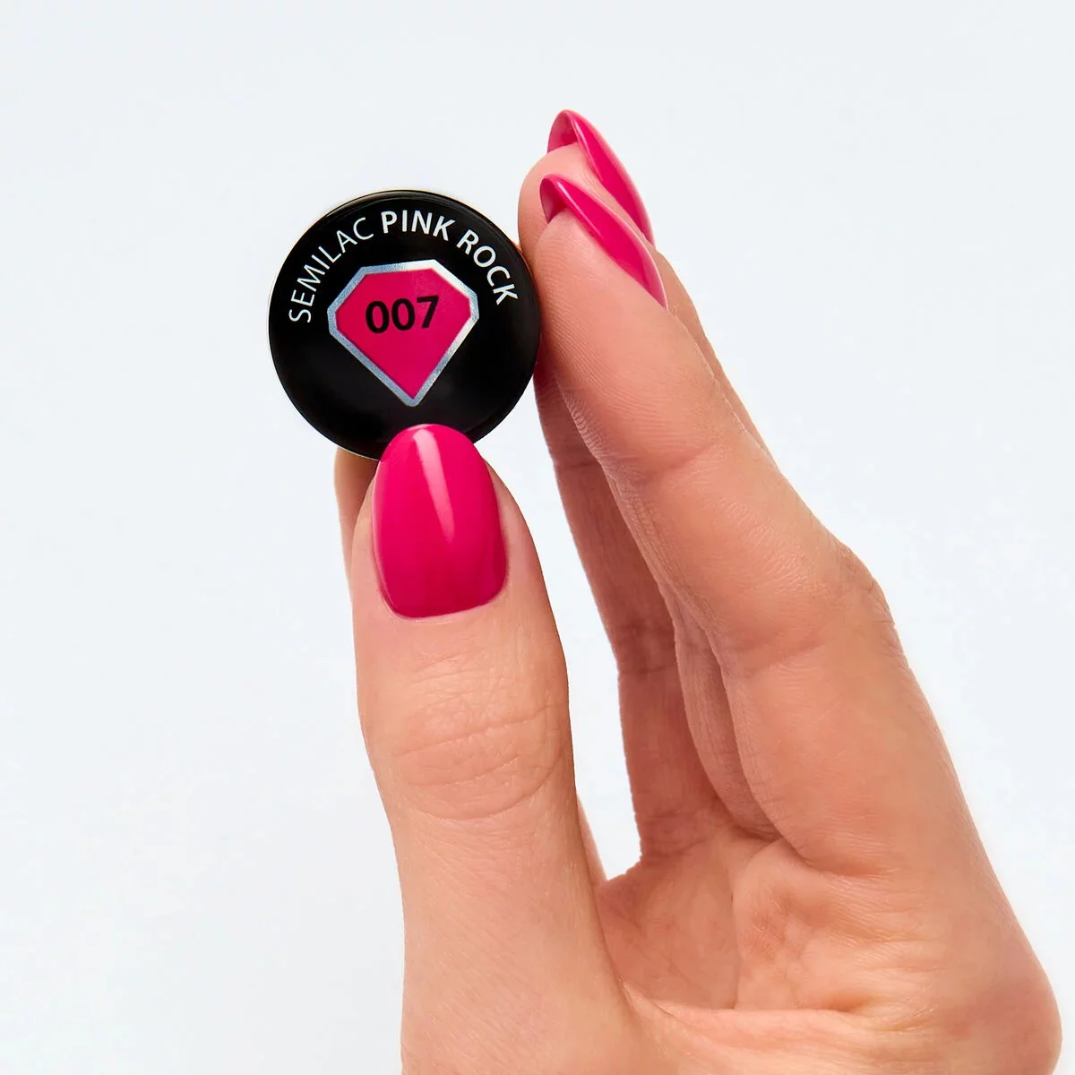 007 Pink Rock - Semilac Soak Off Gel / Hybrid Nail Polish - Image 3