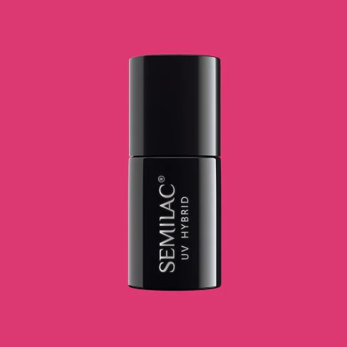 007 Pink Rock - Semilac Soak Off Gel / Hybrid Nail Polish - Image 5
