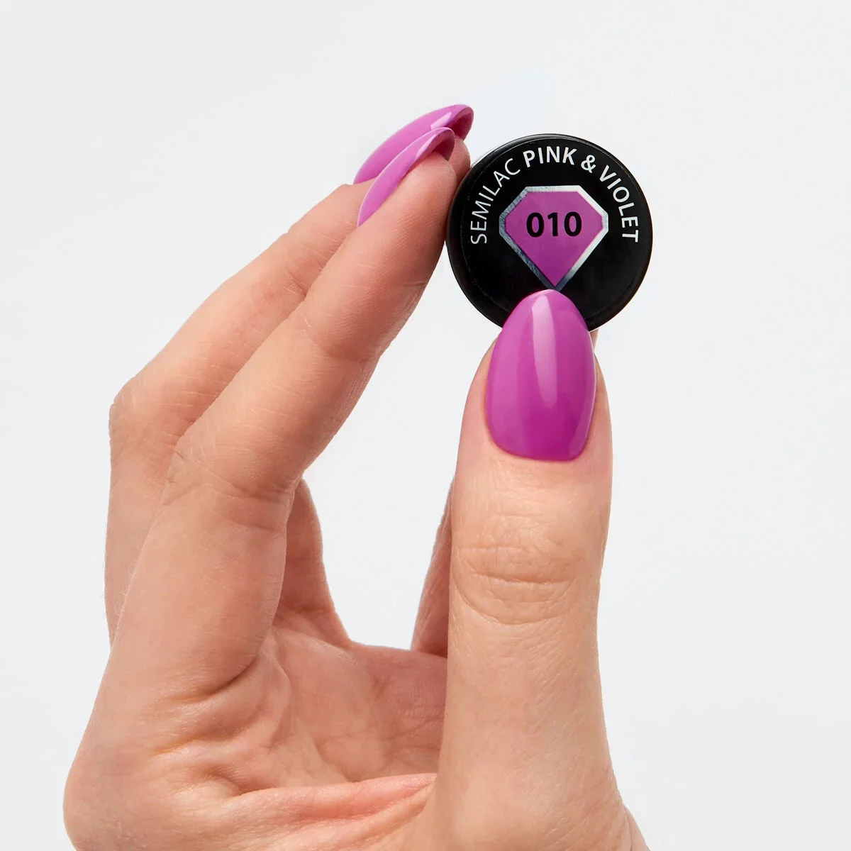010 Pink & Violet - Semilac Soak Off Gel / Hybrid Nail Polish - Image 3