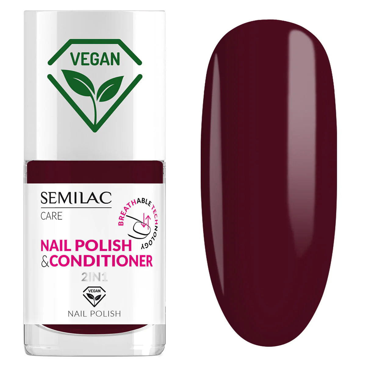 024 NAIL POLISH 2IN1 BREATHABLE TECHNOLOGY Classic Nail Polish with Conditioner