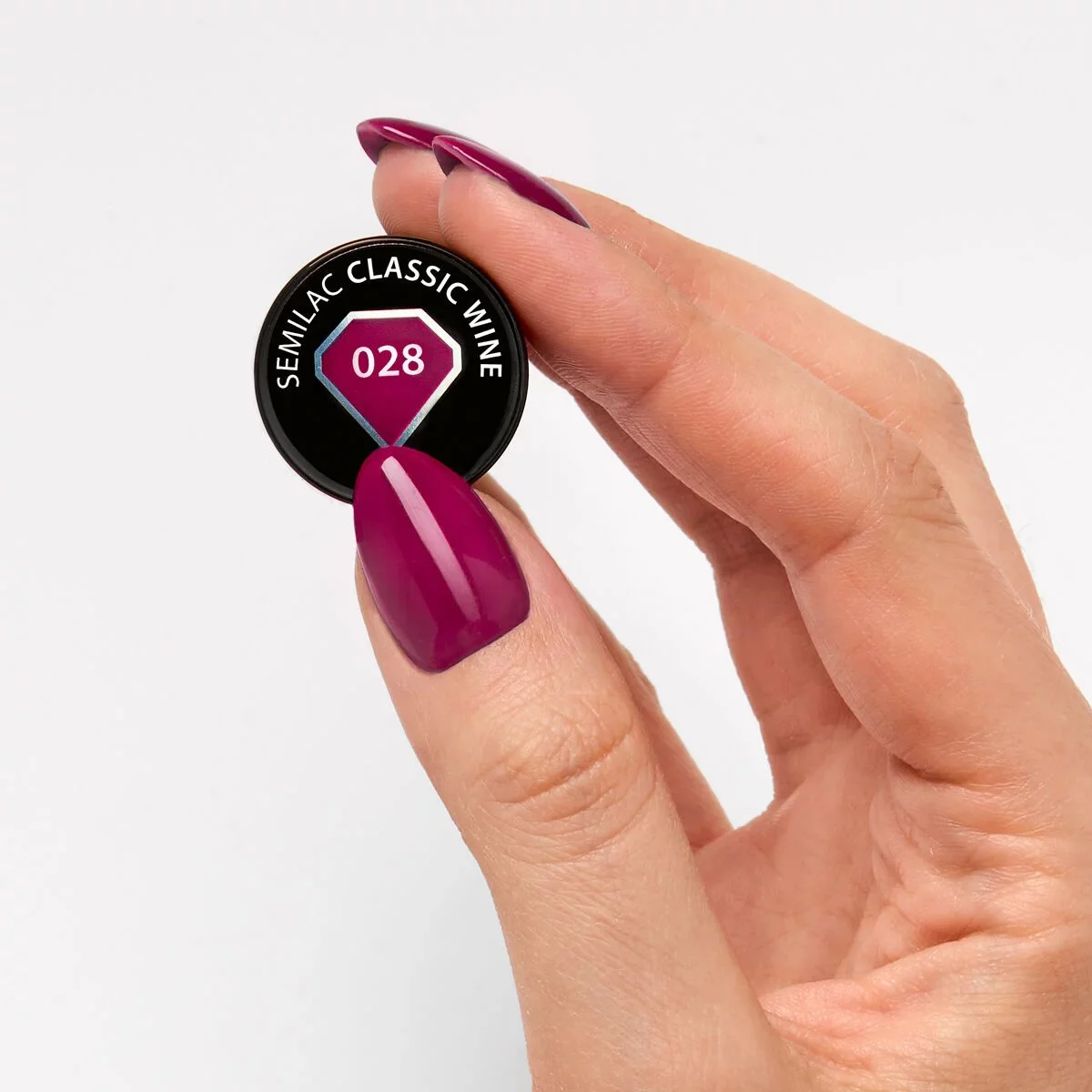 028 Classic Wine - Semilac Soak Off Gel / Hybrid Nail Polish - Image 2