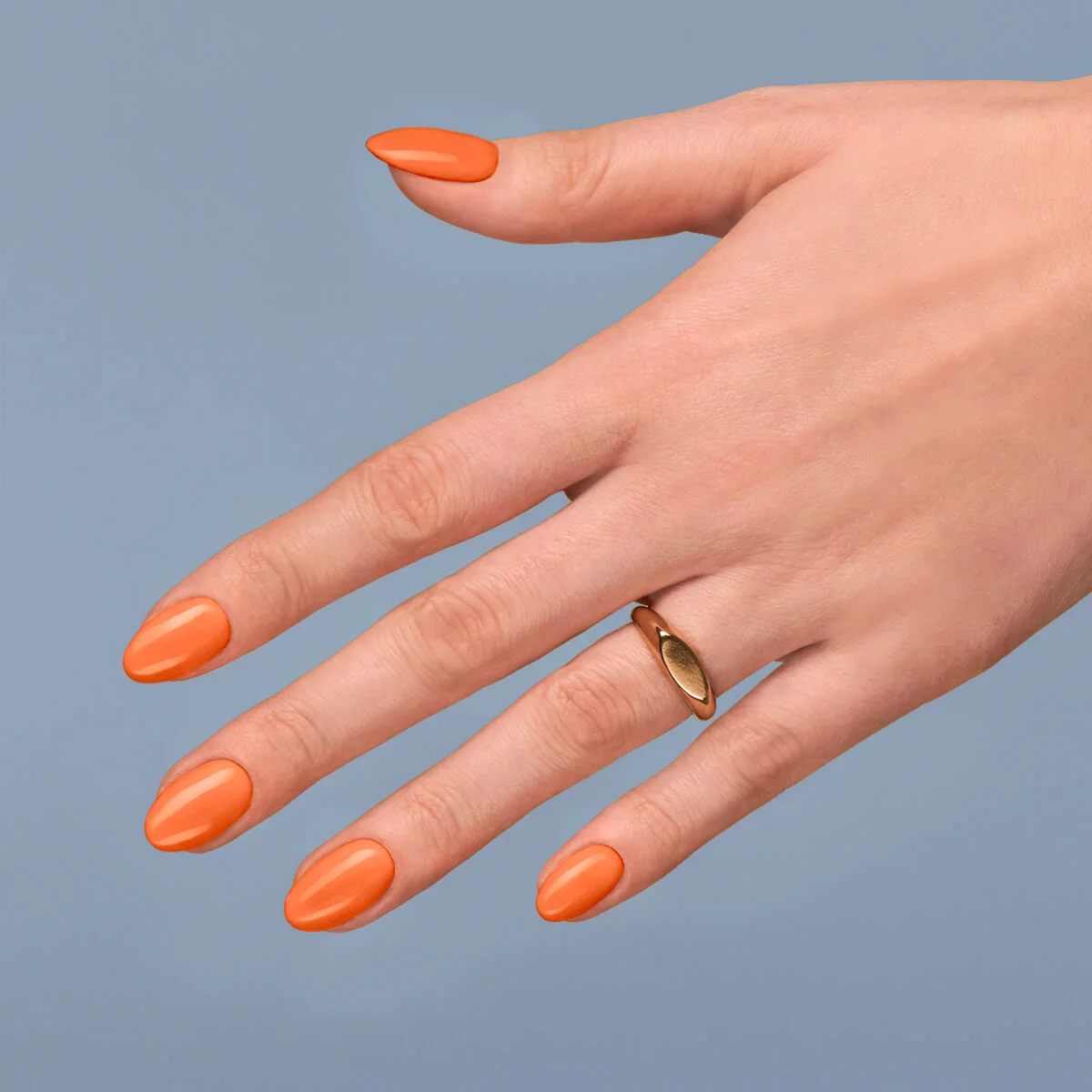 045 Electric Orange - Semilac Soak Off Gel / Hybrid Nail Polish - Image 4