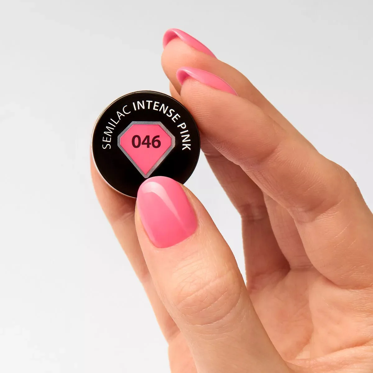 046 Intense Pink - Semilac Soak Off Gel / Hybrid Nail Polish - Image 2