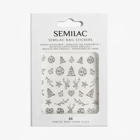05 Xmas THEME SILVER Semilac Nail Stickers