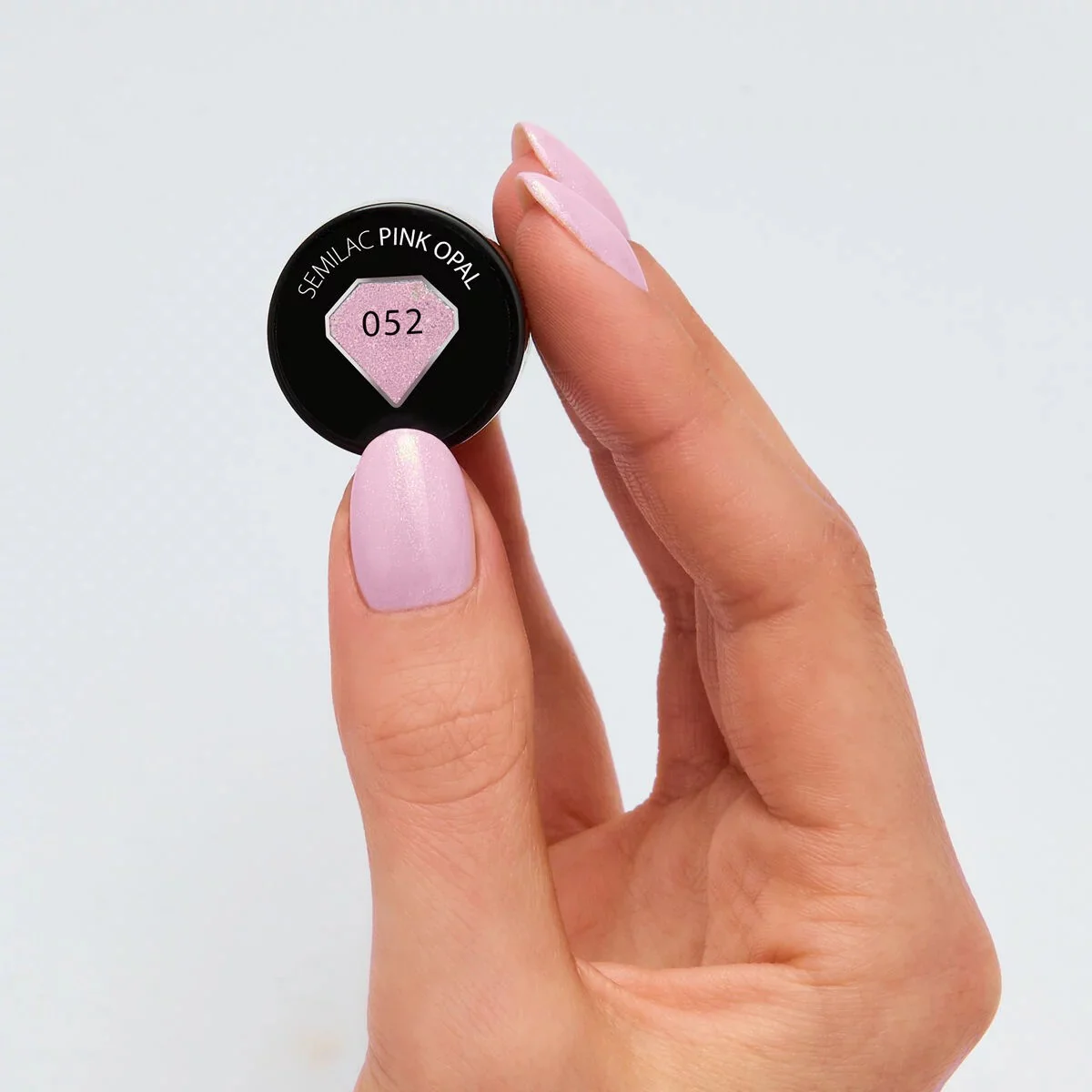 052 Pink Opal - Semilac Soak Off Gel / Hybrid Nail Polish - Image 2