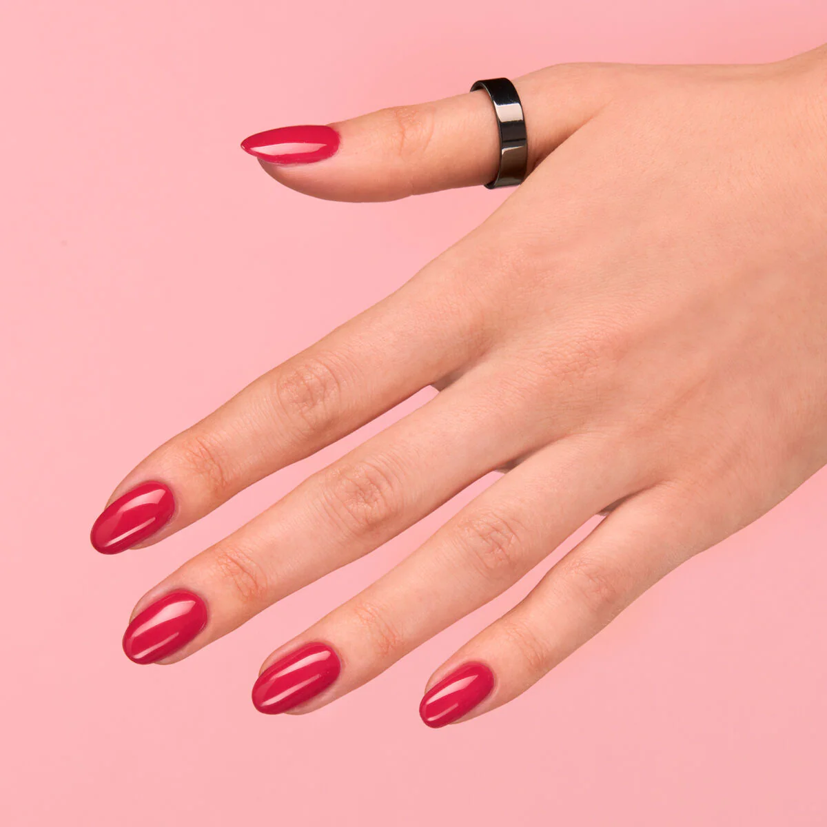 067 Juicy Strawberry - Semilac Soak Off Gel / Hybrid Nail Polish - Image 5