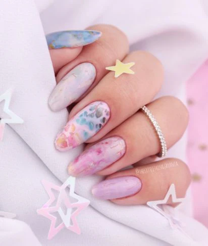 07 BLUE MARBLE Semilac Nail Transfer Foil - Image 3