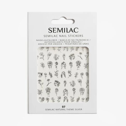 07 NATURAL THEME SILVER Semilac Nail Stickers
