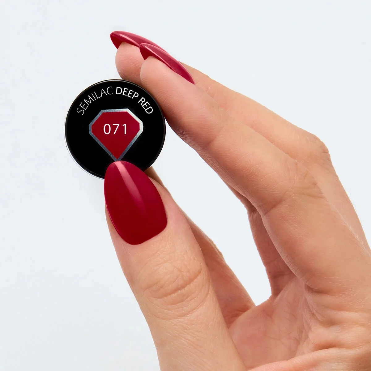 071 Deep Red - Semilac Soak Off Gel / Hybrid Nail Polish - Image 2