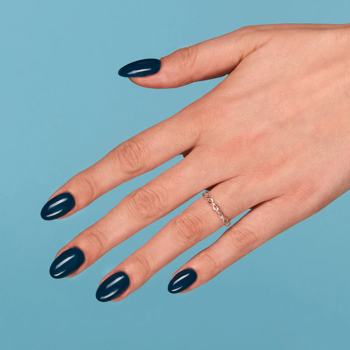 074 Prussian Blue - Semilac Soak Off Gel / Hybrid Nail Polish - Image 4