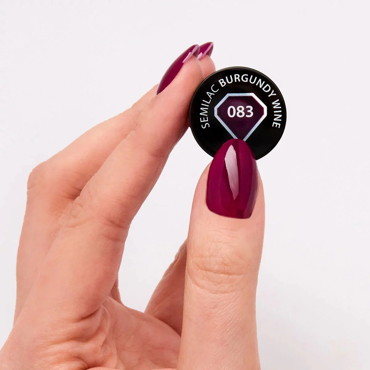 083 Burgundy Wine - Semilac Soak Off Gel / Hybrid Nail Polish - Image 2