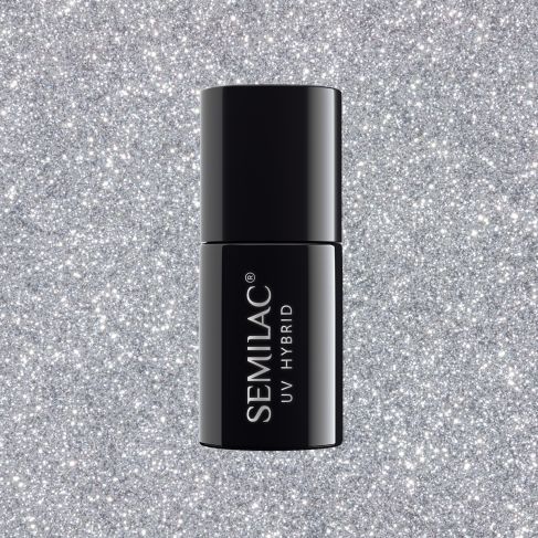 093 Silver Dust - Semilac Soak Off Gel / Hybrid Nail Polish - Image 5