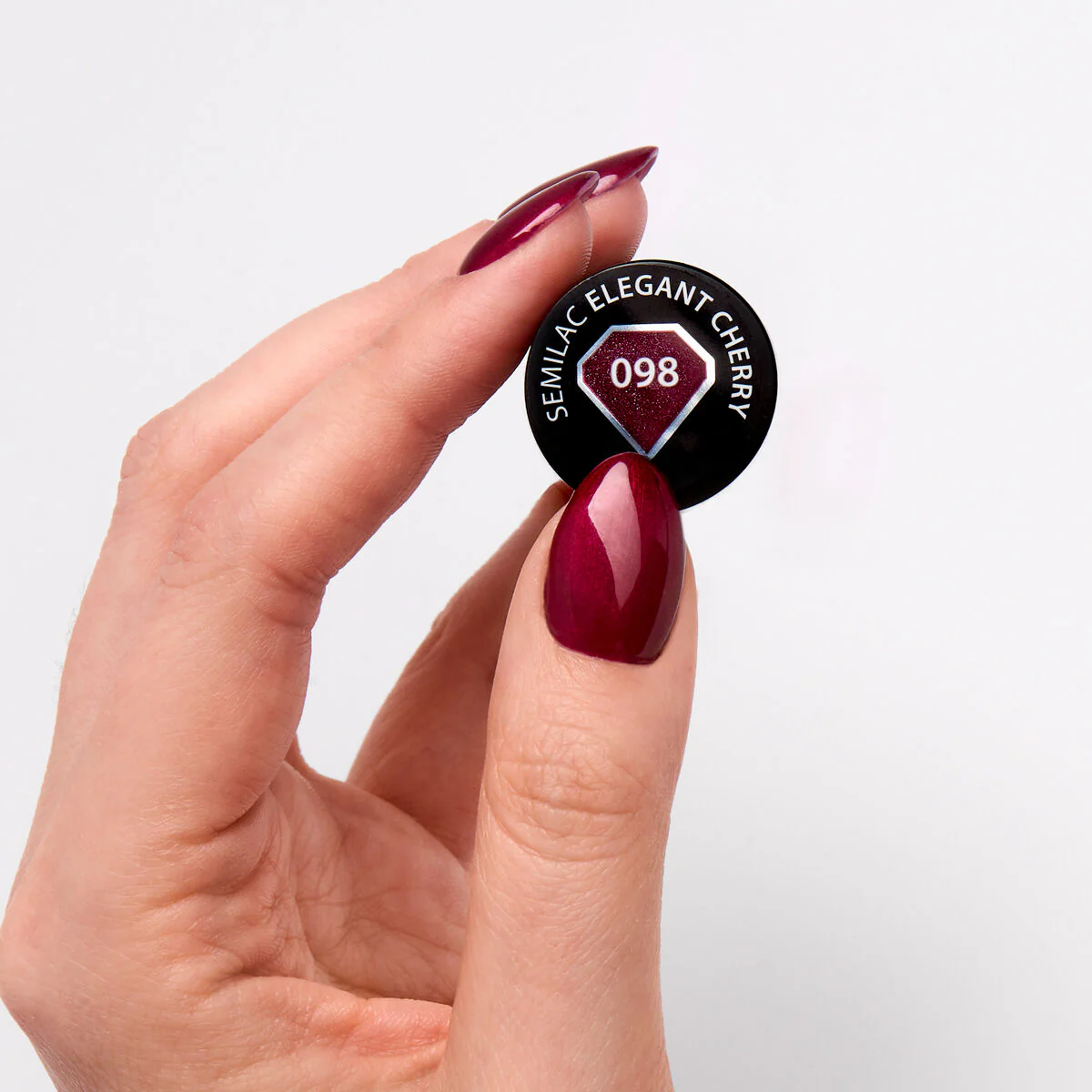 098 Elegant Cherry - Semilac Soak Off Gel / Hybrid Nail Polish - Image 2