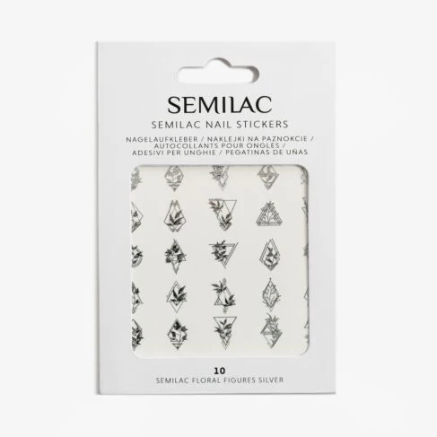 10 FLORAL FIGURES SILVER Semilac Nail Stickers