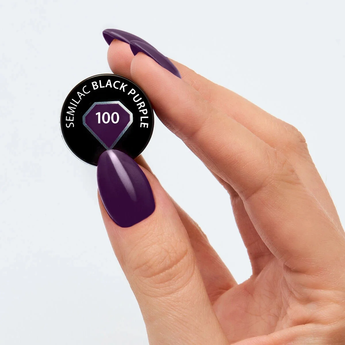 100 Black Purple - Semilac Soak Off Gel / Hybrid Nail Polish - Image 3