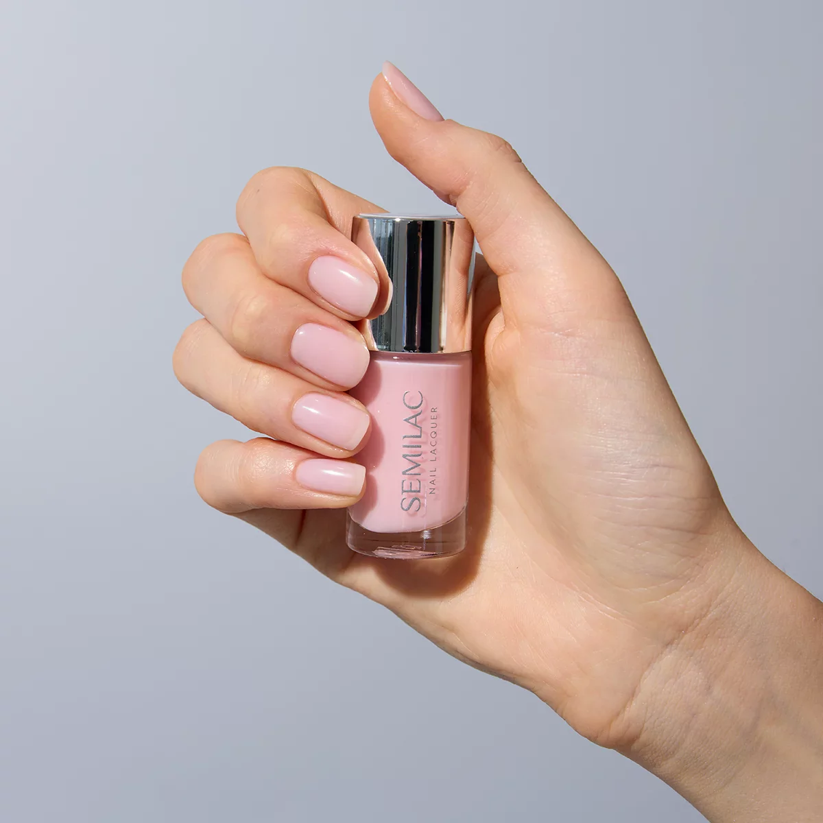 102 Nail Lacquer Sheer Milky Pink - Semilac Regular Nail Polish - Image 2