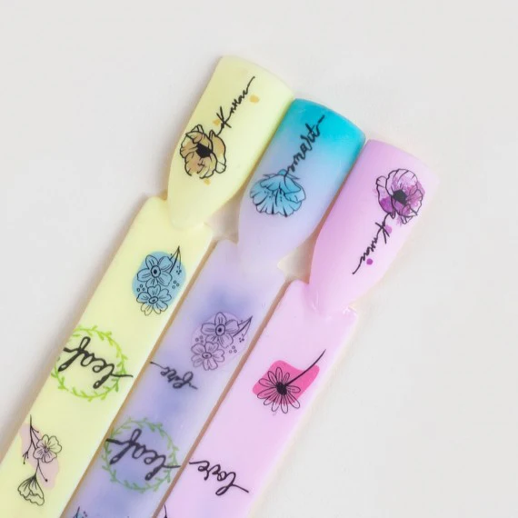 15 FLOWERS Semilac Nail Stickers - Image 2