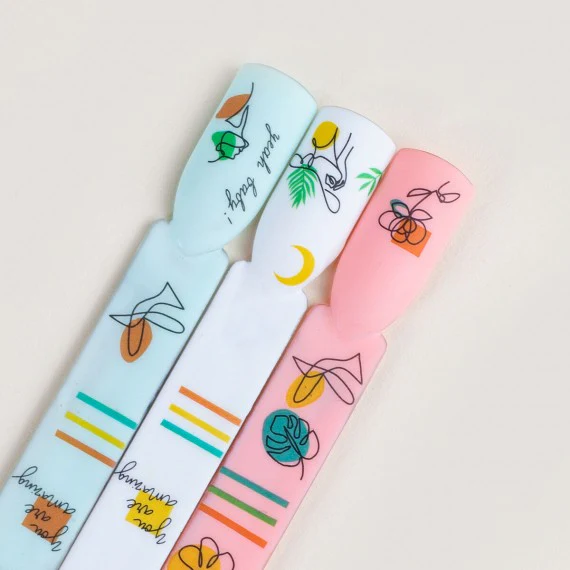 16 ART FLOWERS Semilac Nail Stickers - Image 2
