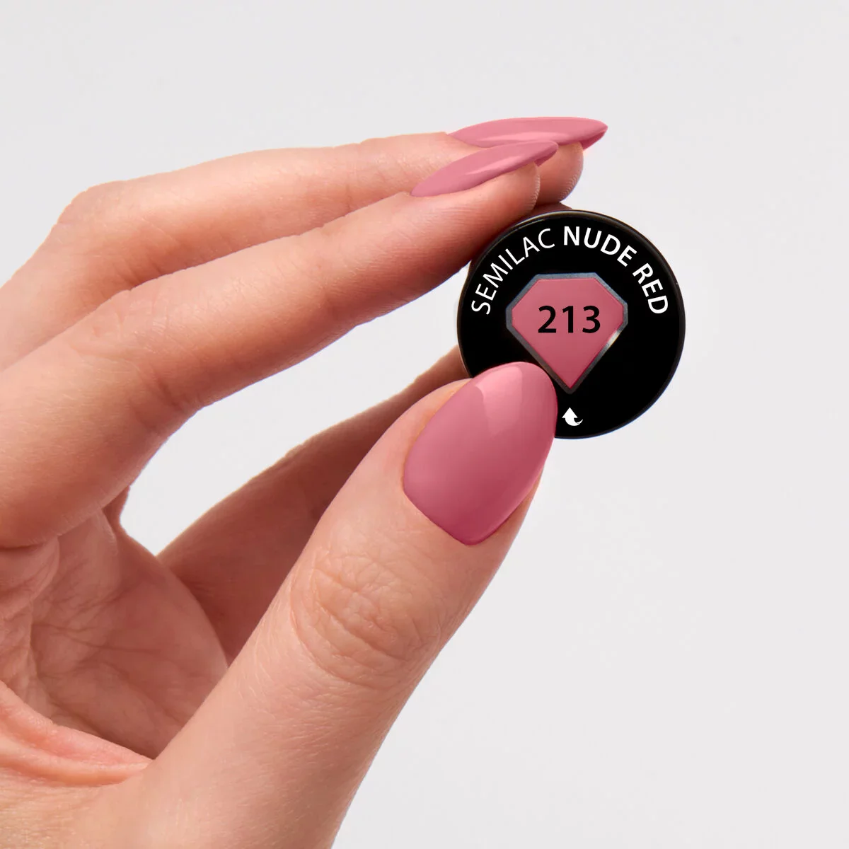 213 Business Line Nude Red - Semilac Soak Off Gel / Hybrid Nail Polish - Image 2