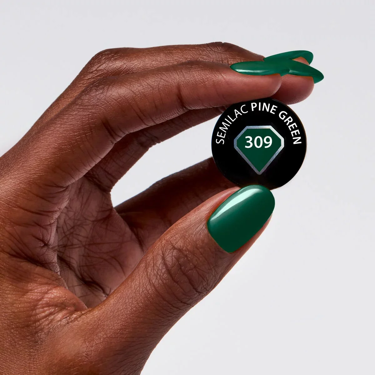 309 Pine Green - Semilac Soak Off Gel / Hybrid Nail Polish - Image 2