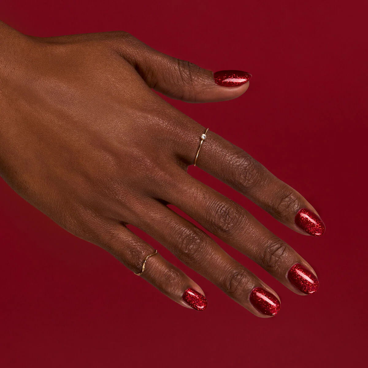 318 Burgundy Red Glitter - Semilac Soak Off Gel / Hybrid Nail Polish - Image 3