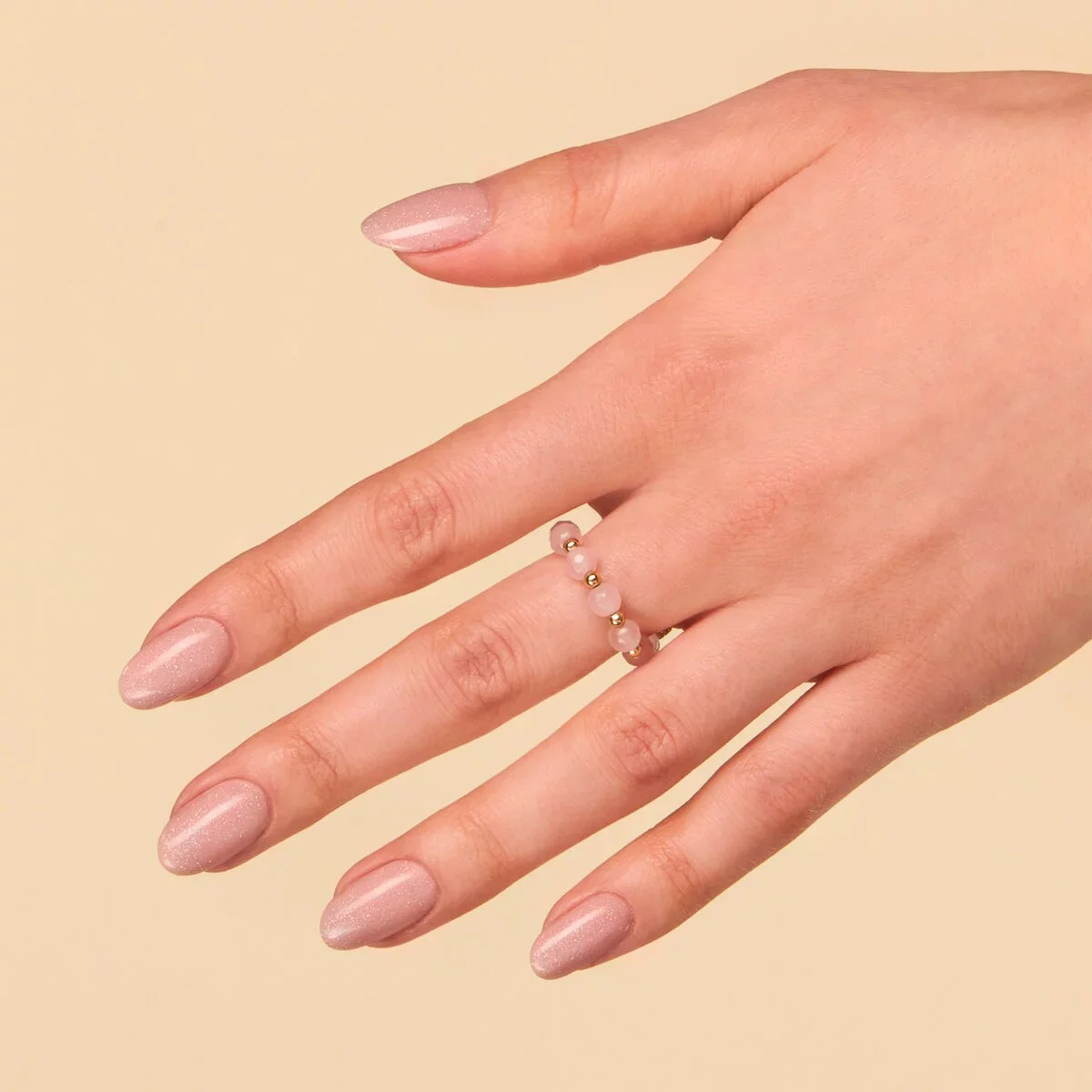 320 SHIMMER DUST BEIGE - Semilac Soak Off Gel / Hybrid Nail Polish - Image 4