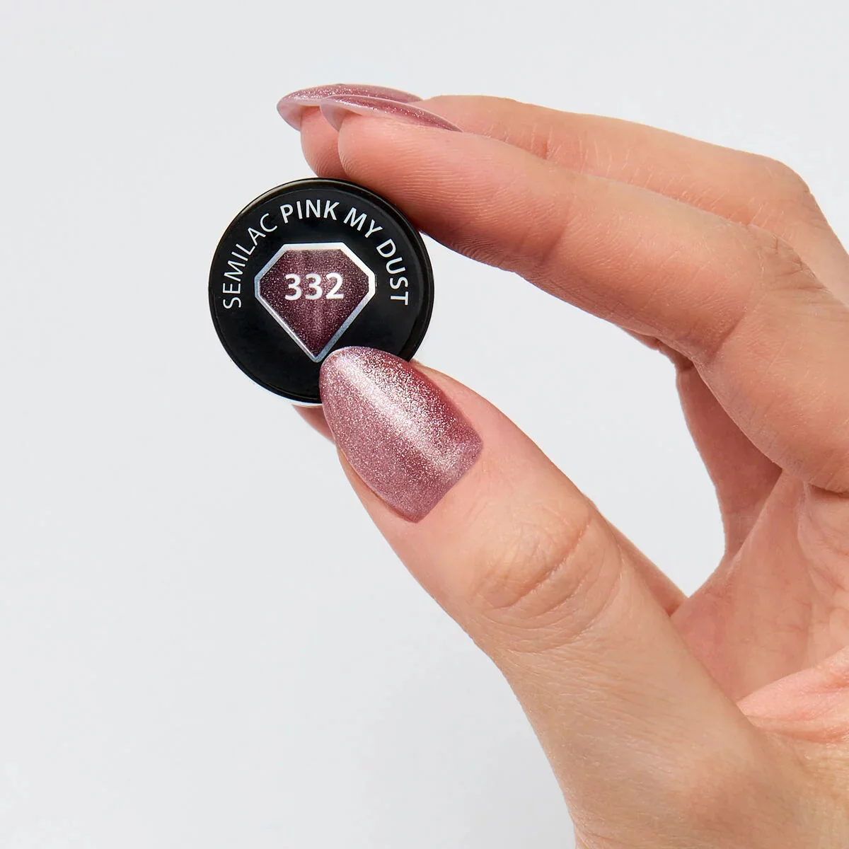332 Pink My Dust - Semilac Soak Off Gel / Hybrid Nail Polish - Image 2