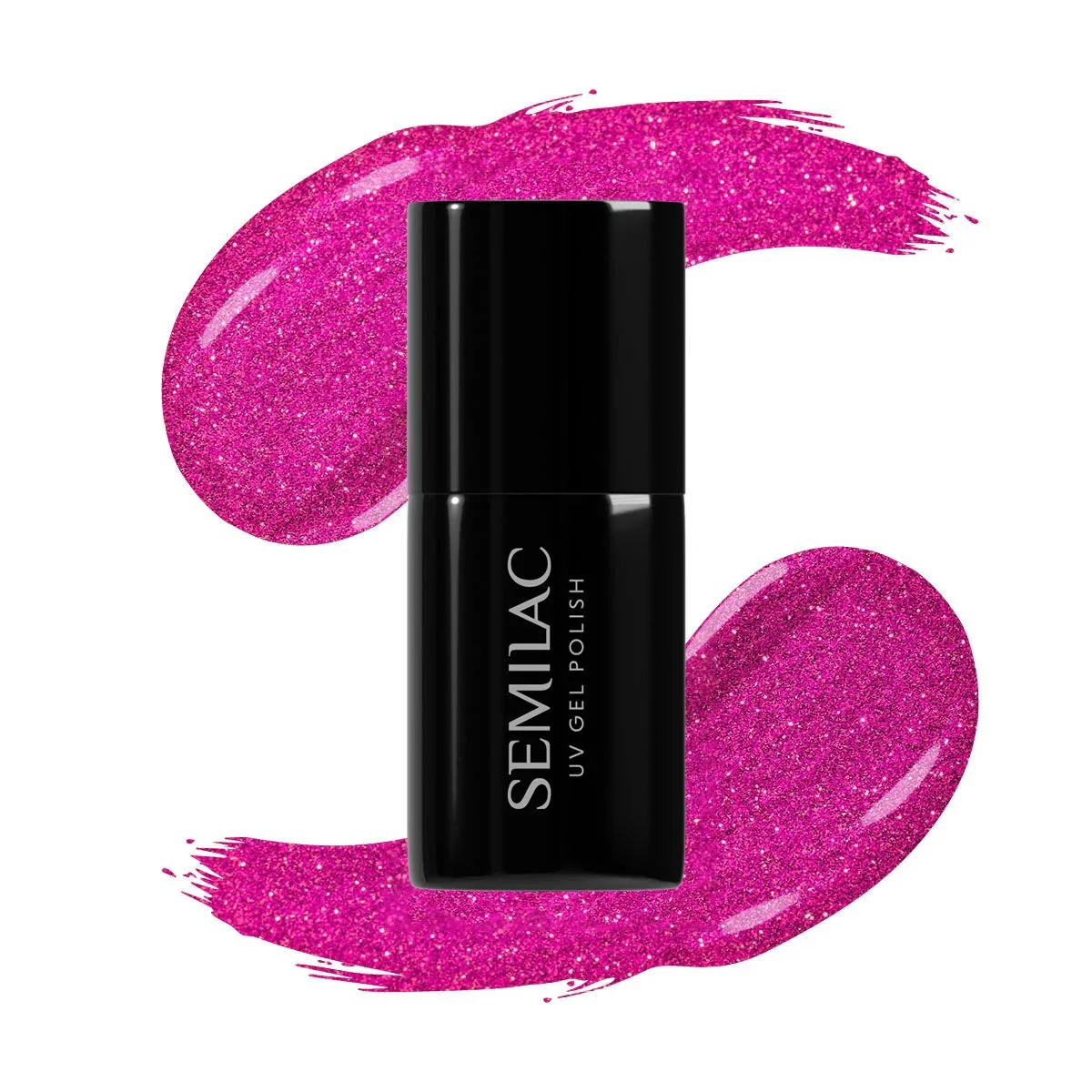 348 Charming Ruby Glitter - Semilac Soak Off Gel / Hybrid Nail Polish