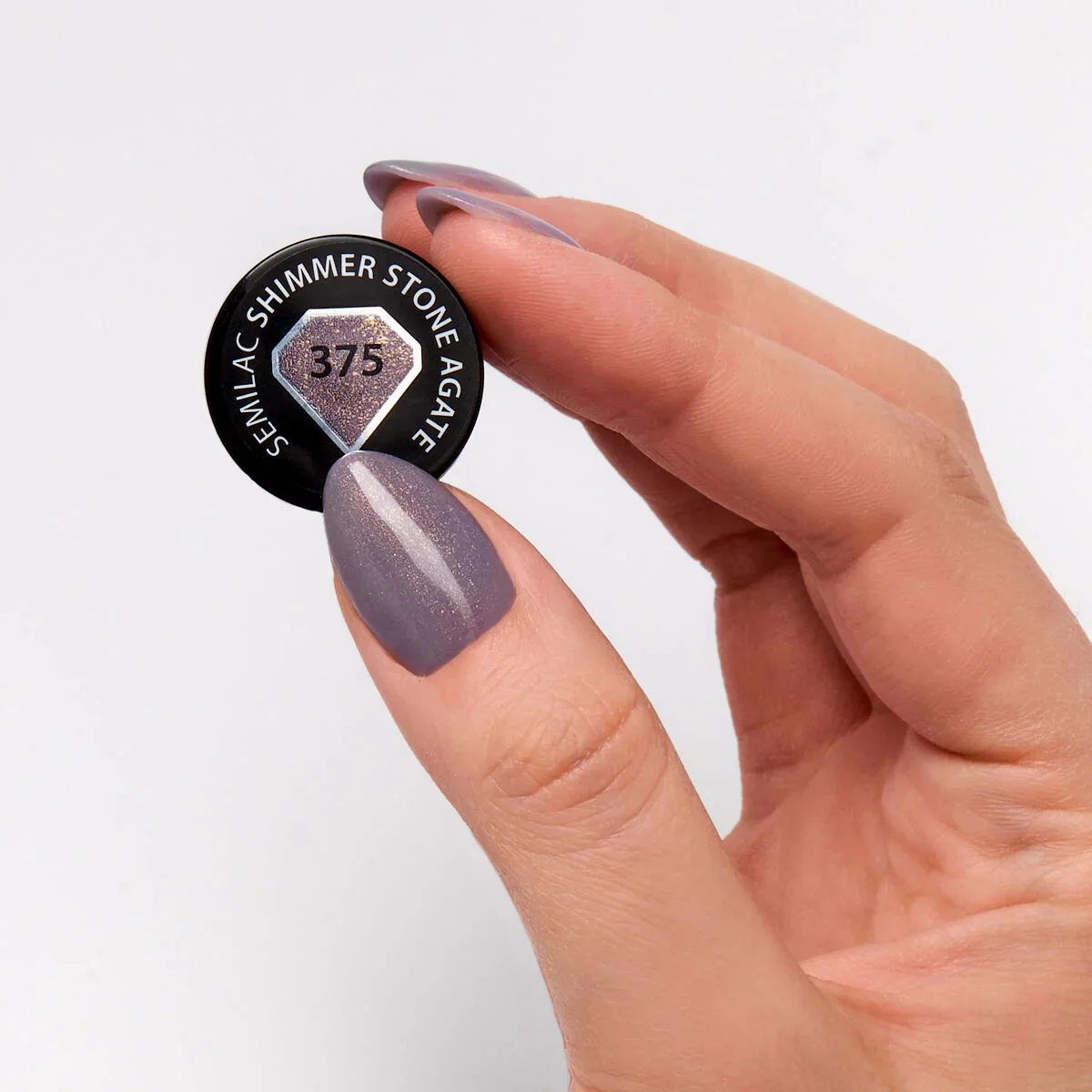 375 Shimmer Stone Agate - Semilac Soak Off Gel / Hybrid Nail Polish - Image 2