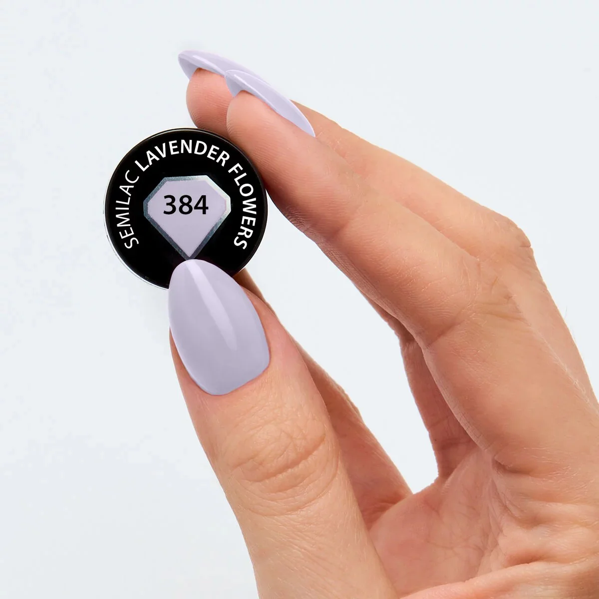 384 Lavender Flowers - Semilac Soak Off Gel / Hybrid Nail Polish - Image 3