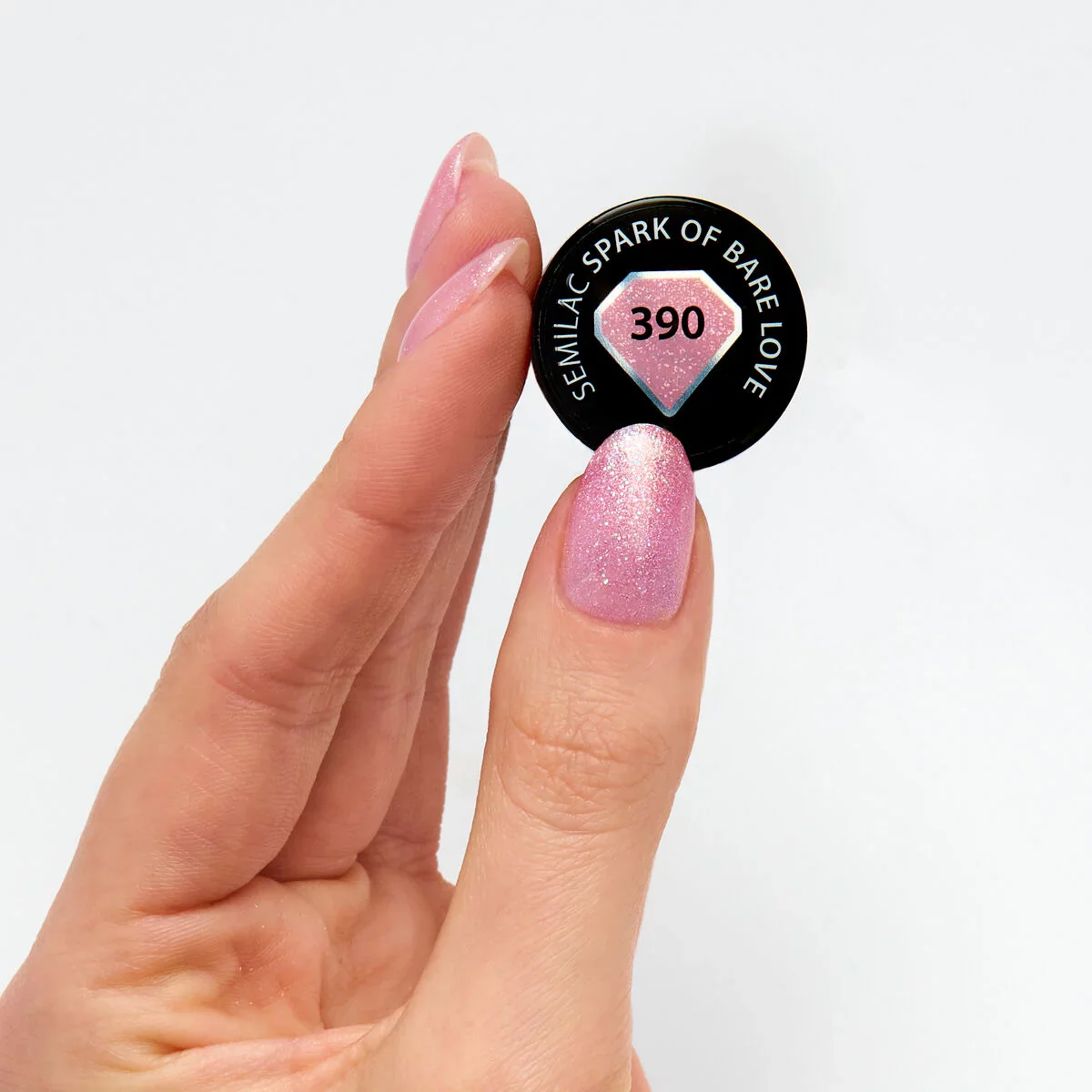 390 Spark of Bare Love - Semilac Soak Off Gel / Hybrid Nail Polish - Image 2