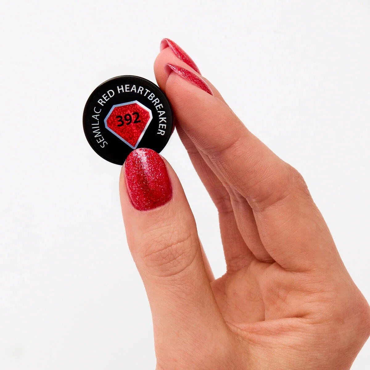 392 RED HEARTBREAKER Semilac Soak Off Gel / Hybrid Nail Polish - Image 2