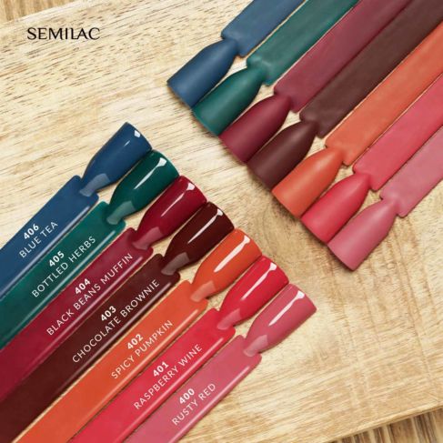 400 RUSTY RED - Semilac Soak Off Gel / Hybrid Nail Polish - Image 5