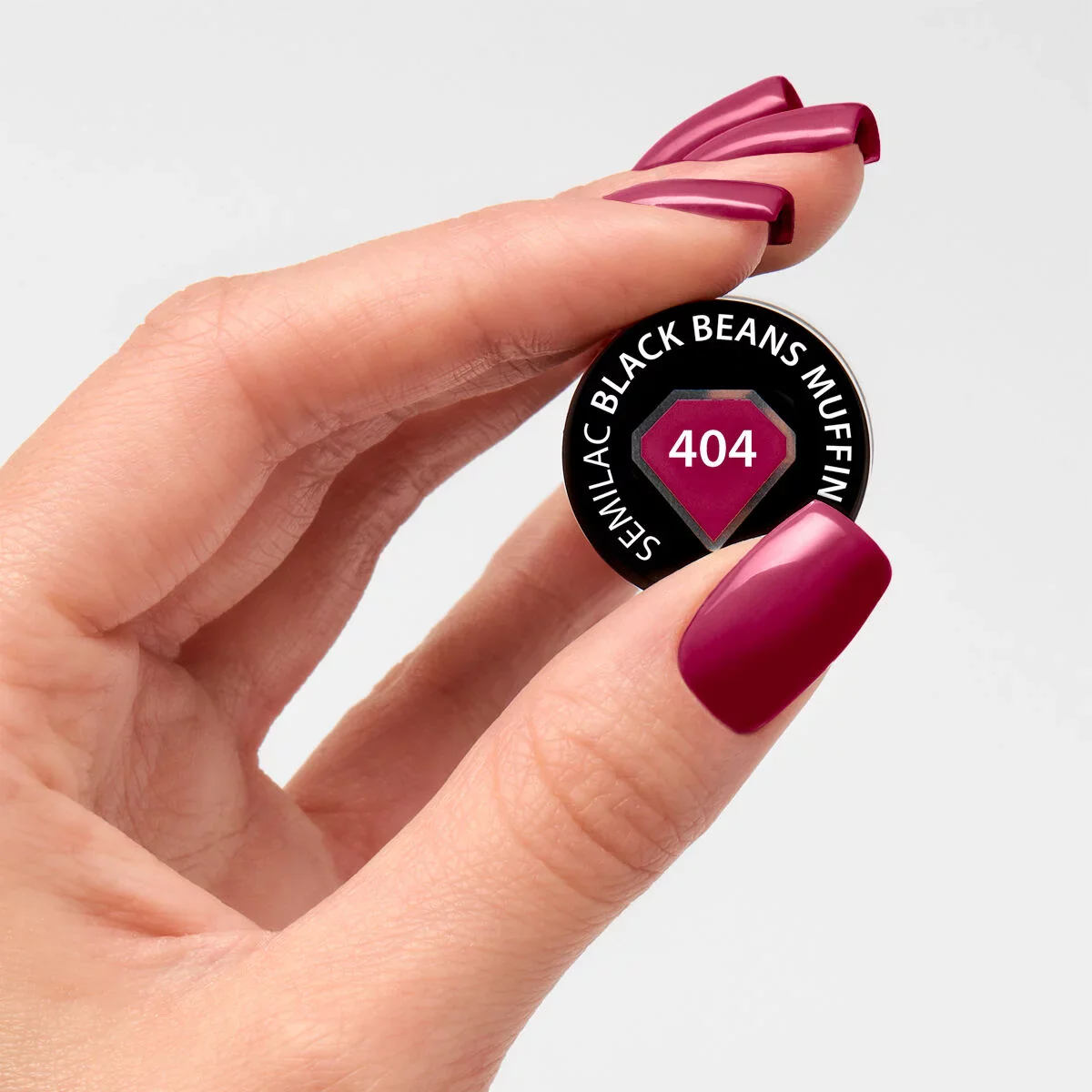 404 Black Bean Muffin - Semilac Soak Off Gel / Hybrid Nail Polish - Image 2