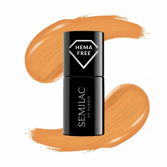 416 GOLDEN HOUR ORANGE - Semilac Soak Off Gel / Hybrid Nail Polish - Image 4
