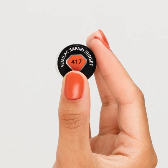 417 SAFARI SUNSET - Semilac Soak Off Gel / Hybrid Nail Polish - Image 2