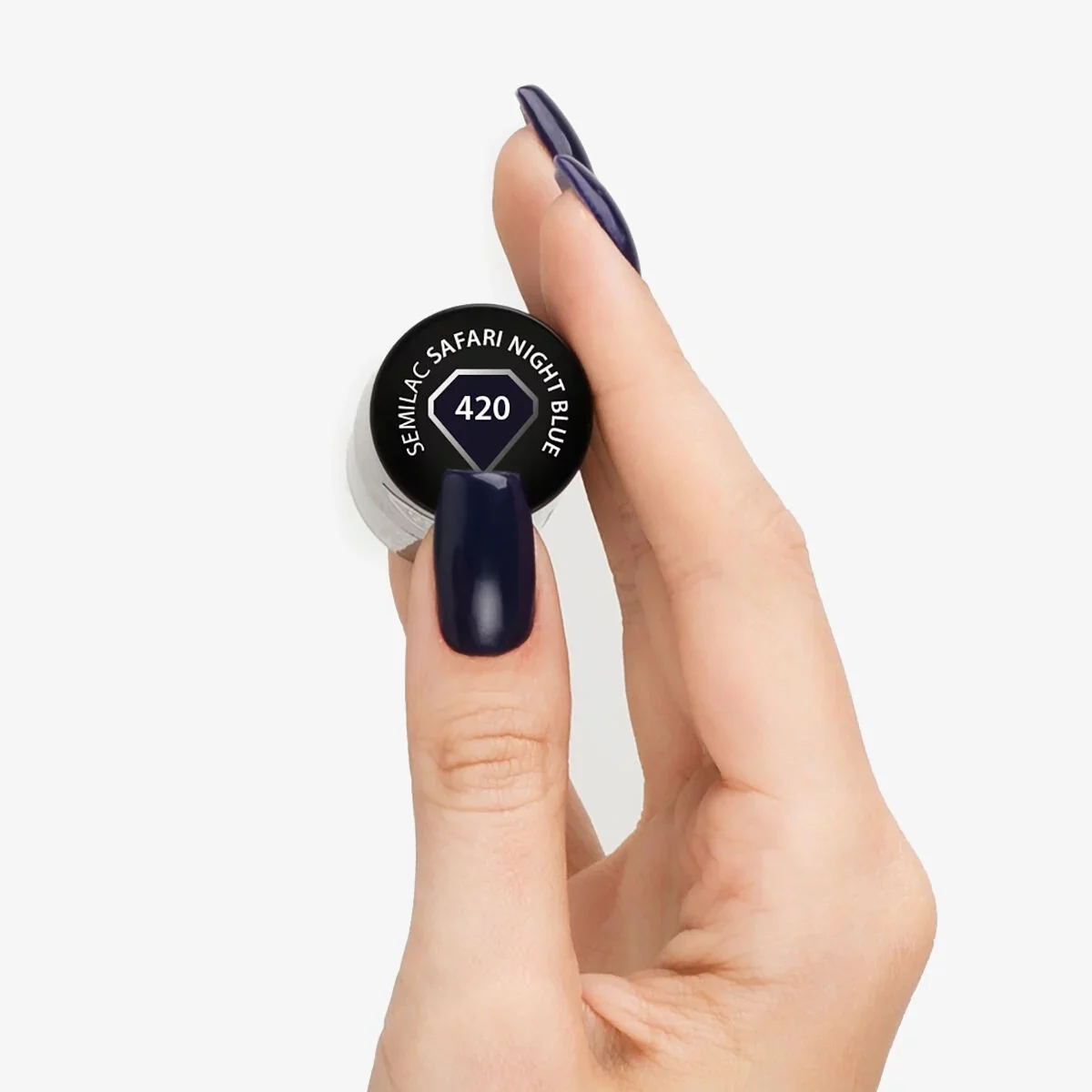 420 Safari Night Blue - Semilac Soak Off Gel / Hybrid Nail Polish - Image 2