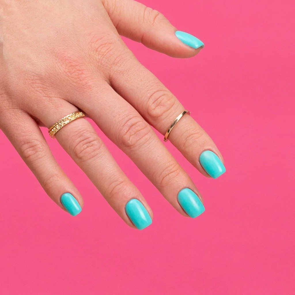 439 STRONG TURQUOISE Semilac Soak Off Gel / Hybrid Nail Polish - EVEN BETTER TOGETHER Collection - Image 3