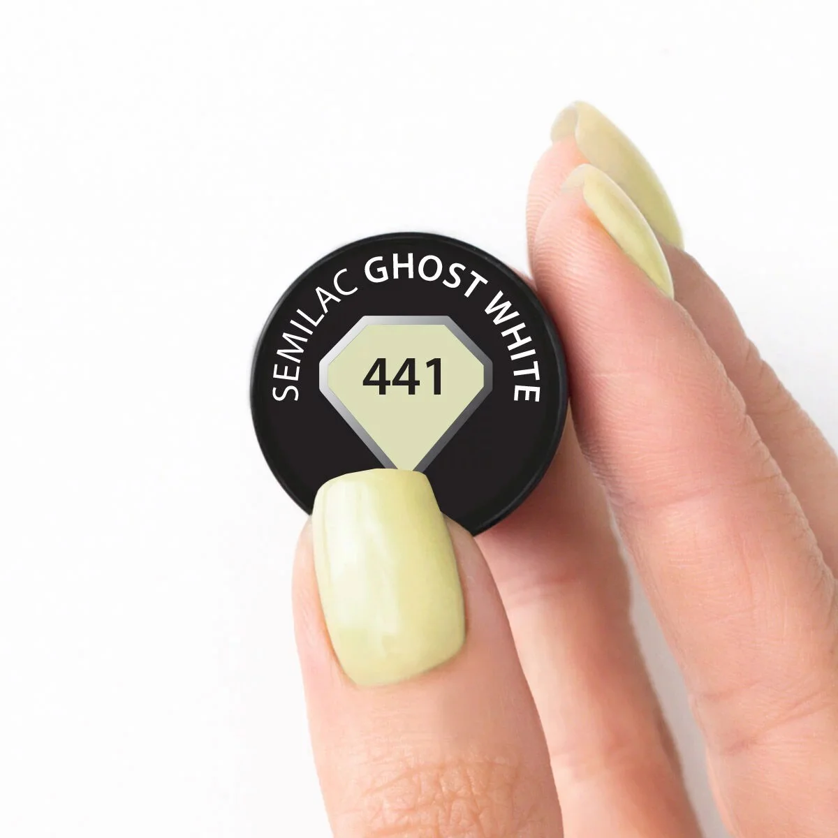 441 Ghost White - Semilac Soak Off Gel / Hybrid Nail Polish - Image 3
