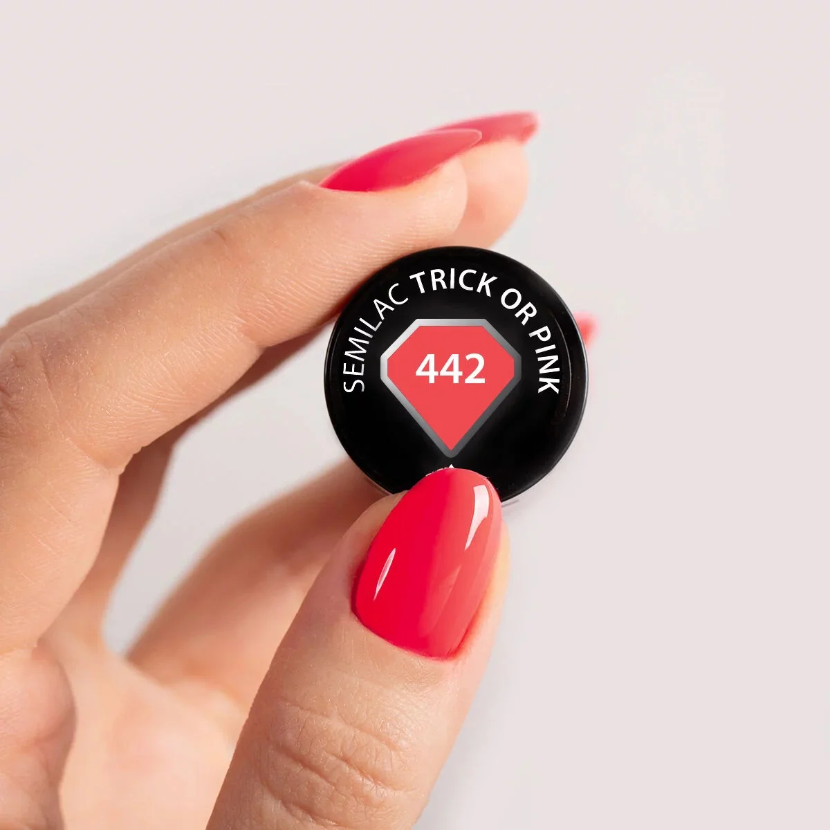 442 Trick or Pink - Semilac Soak Off Gel / Hybrid Nail Polish - Image 3