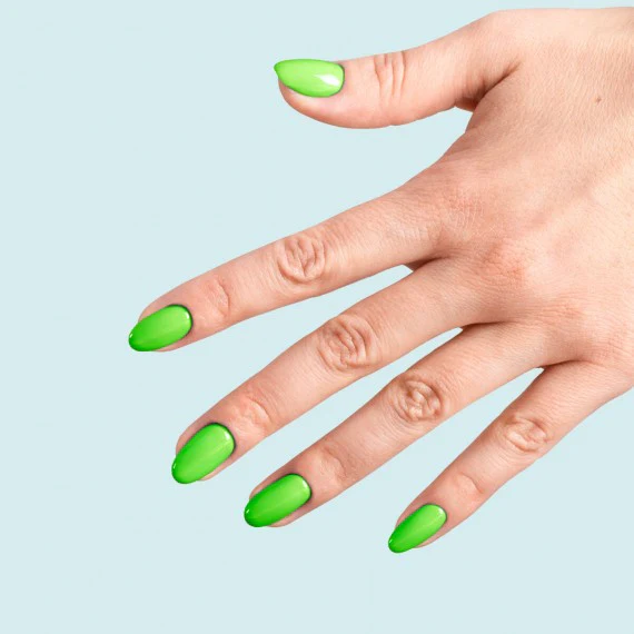 447 LOCO LIME - Semilac Hema Free Soak Off Gel / Hybrid Nail Polish - "NEONZ" Collection - Image 4