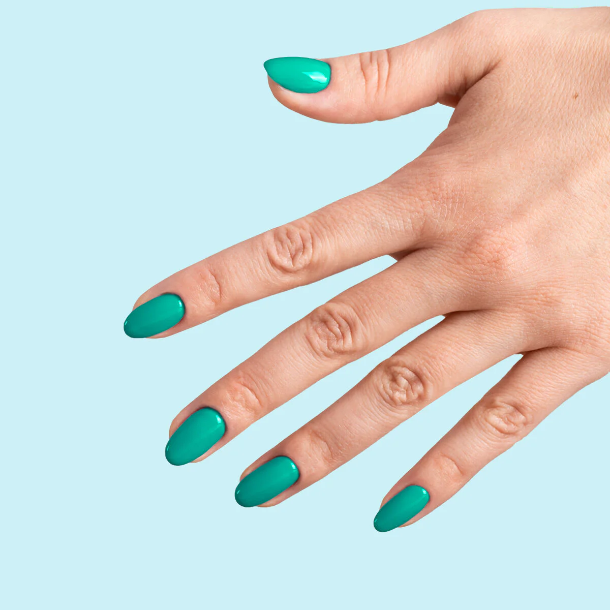 448 Azure Green - Semilac Soak Off Gel / Hybrid Nail Polish - Image 4