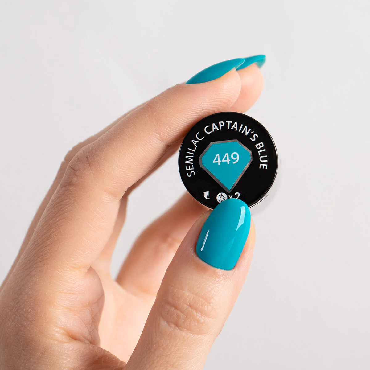449 Captain’s Blue - Semilac Soak Off Gel / Hybrid Nail Polish - Image 3