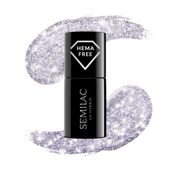 461 HOLLYWOOD SILVER - Semilac Soak Off Gel / Hybrid Nail Polish - Image 4