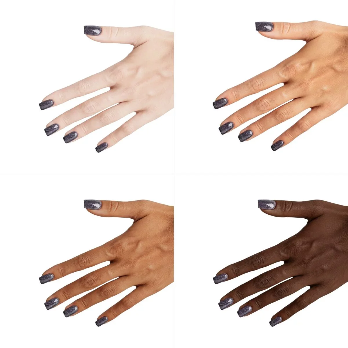 399 Dark & Spark - Semilac Soak Off Gel / Hybrid Nail Polish - Image 4