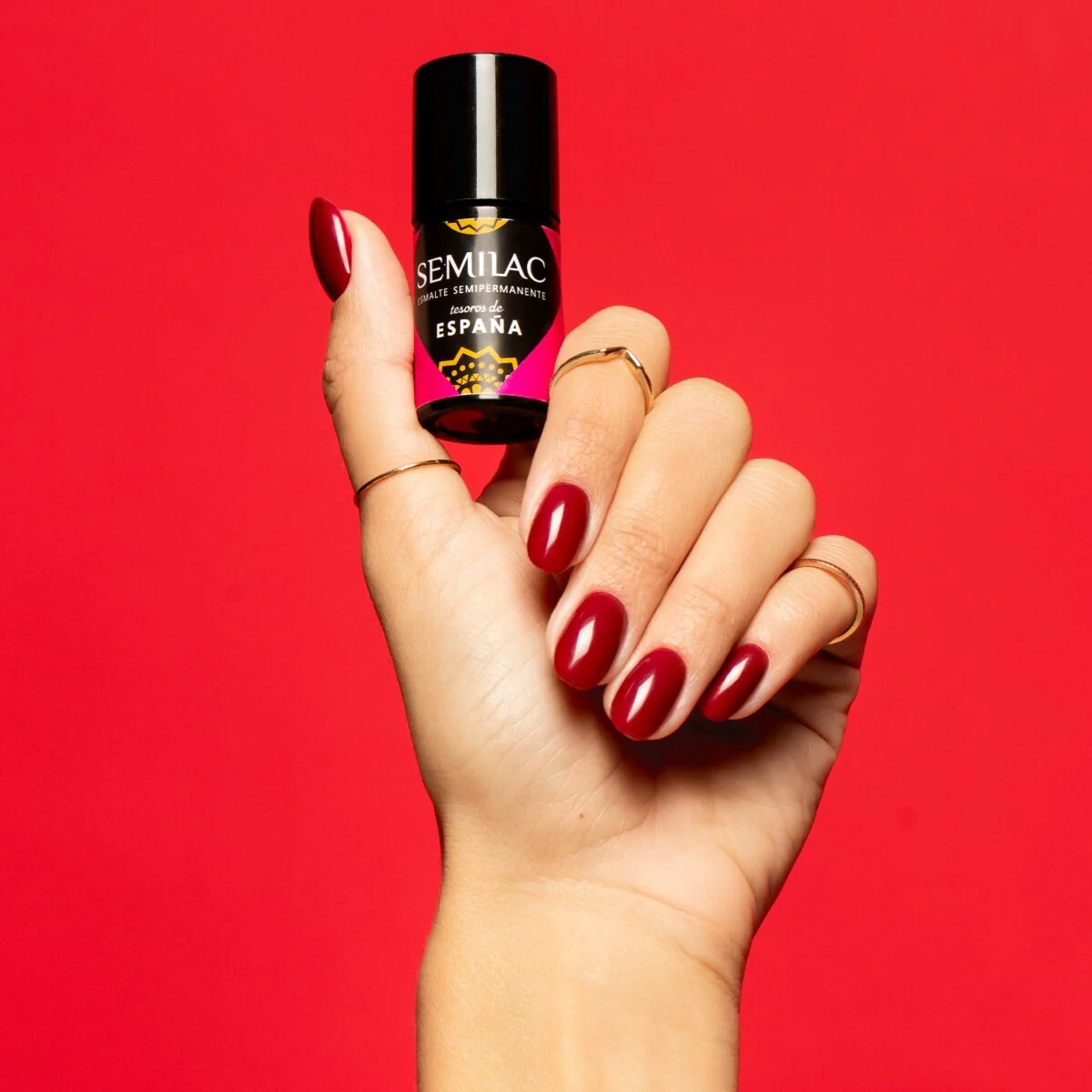478 Vino Tinto - Semilac Soak Off Gel / Hybrid Nail Polish - Image 5