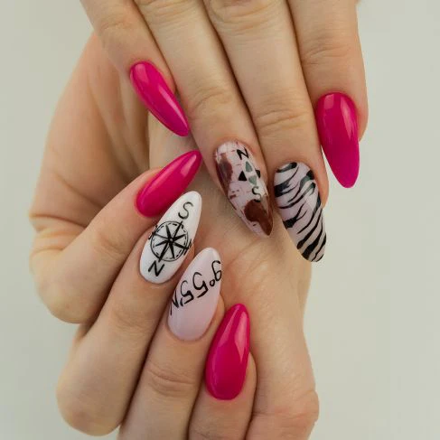 517 Neon Pink - Semilac Soak Off Gel / Hybrid Nail Polish - Image 4