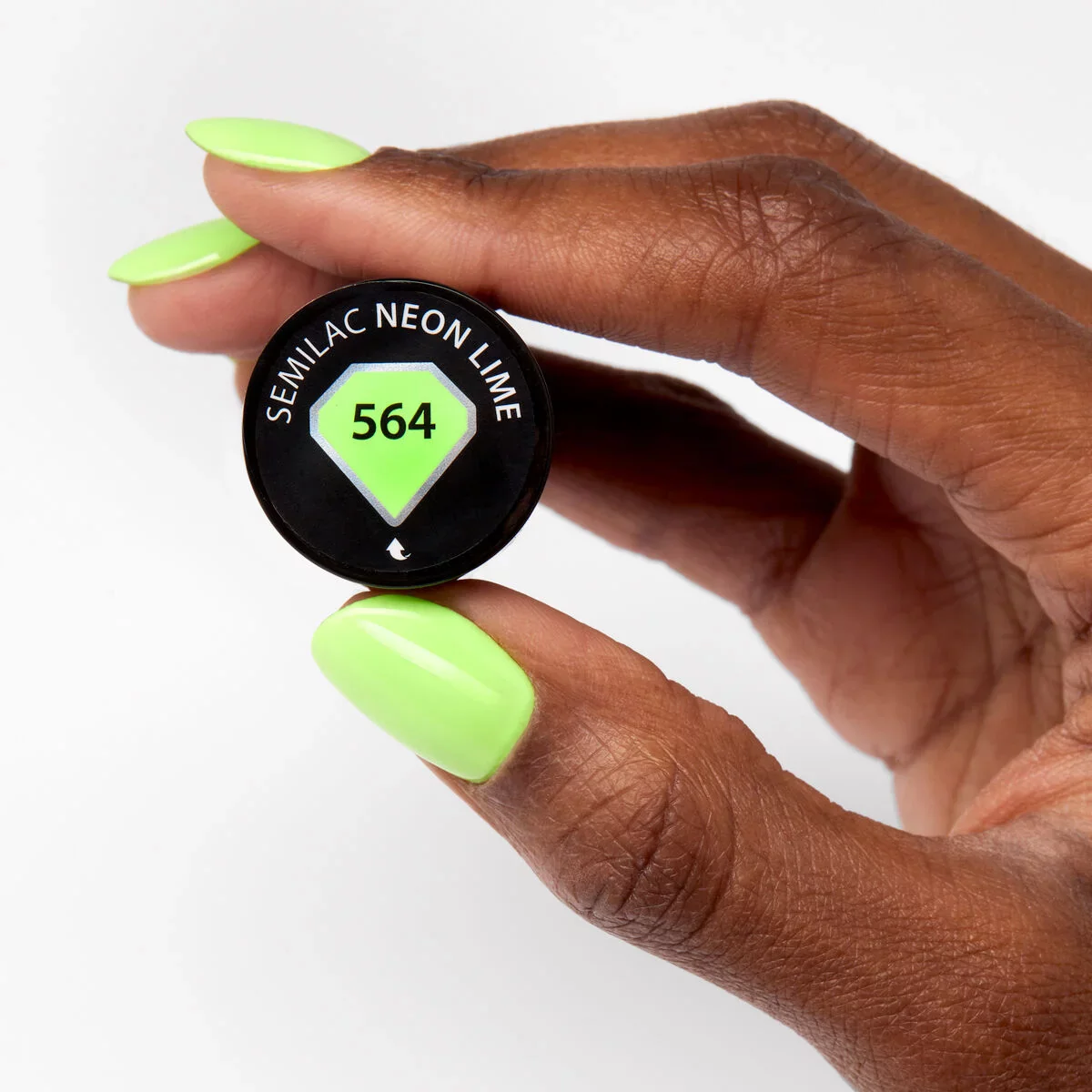 564 NEON LIME Semilac Soak Off Gel / Hybrid Nail Polish - Image 3